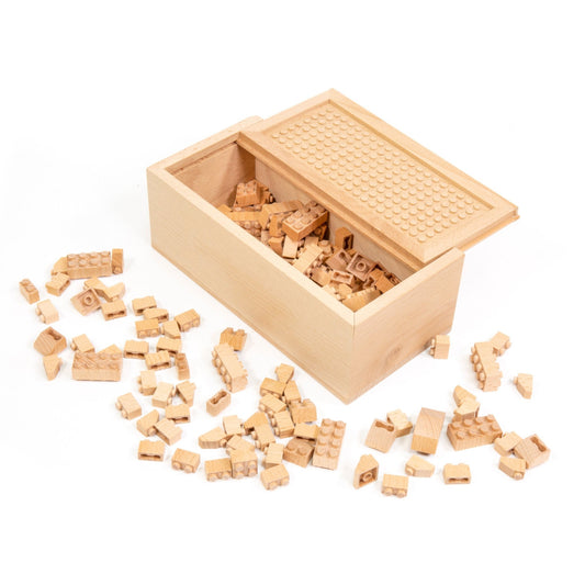 FabBrix Holz - Bausteine - 70 Steine Holzbox - Open Brick Source
