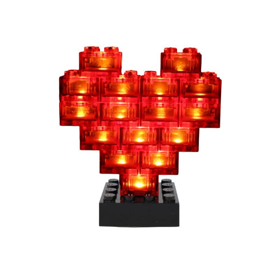 STAX ® Herz - rot transparent LEGO® kompatibel (mit Akku) - Open Brick Source