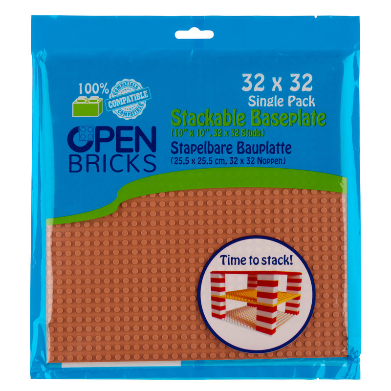 OPEN BRICKS® Bauplatte 32x32 hell braun/light brown, Single Pack
