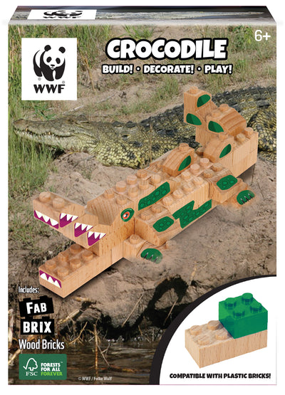 FabBrix - WWF Krokodil (kompatibles Holzbaustein-Set)