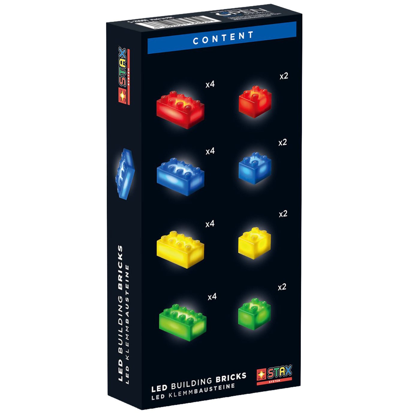 24x LED Brick 2x4, 2x2 matt [rot, gelb, grün, blau] - Open Brick Source