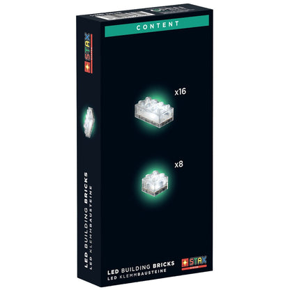 24x LED Brick 2x4, 2x2 transparent clear - Open Brick Source