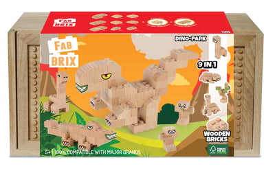 FabBrix - Dino Park (kompatibles Holzbaustein - Set) - Open Brick Source