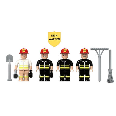 Individuelle Feuerwehr - Minifiguren (4 Figuren) [Stückzahl: ab 250 bis 1.500 Sets] - Open Brick Source