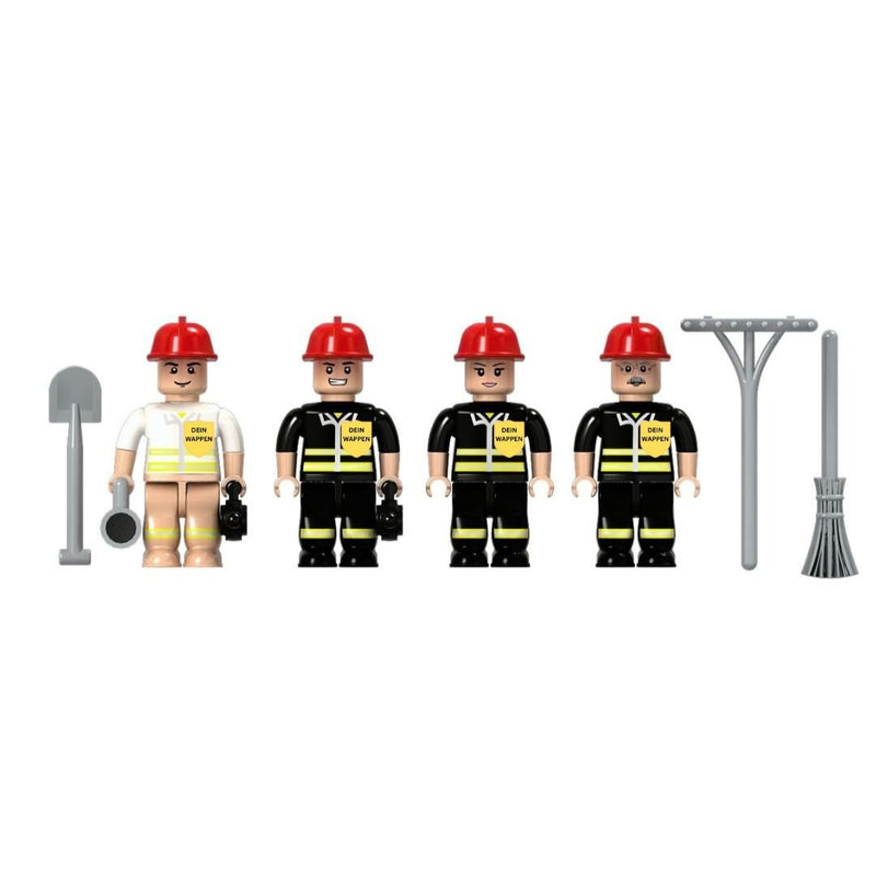 Individuelle Feuerwehr - Minifiguren (4 Figuren) [Stückzahl: ab 250 bis 1.500 Sets] - Open Brick Source