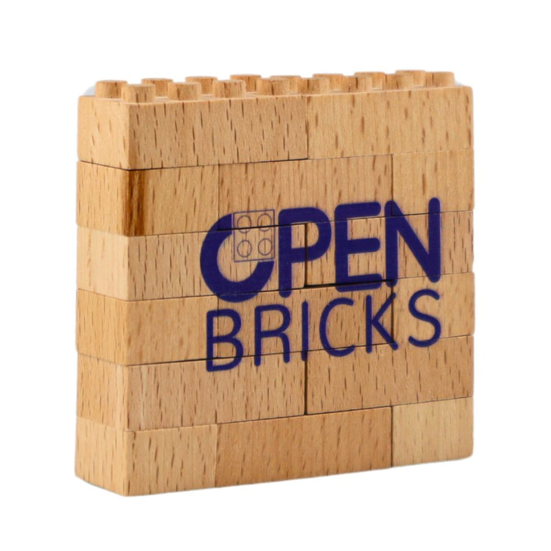 Individuelle Holzbausteinwand (15 pcs.) einseitig/doppelseitig bedruckt [Stückzahl: ab 100 bis 500 Sets] - Open Brick Source