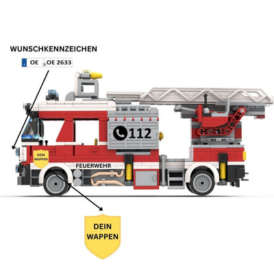 Individueller Feuerwehr - Leiterwagen (612 pcs.) [Stückzahl: ab 250 bis 1.500 Sets] - Open Brick Source
