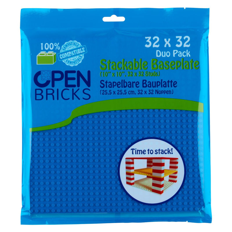 OPEN BRICKS® Bauplatte 32x32 blau/blue, Single / Duo Pack - Open Brick Source