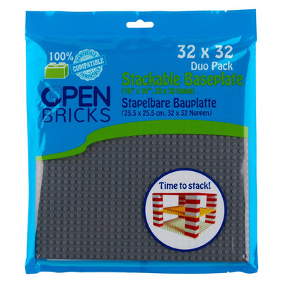 OPEN BRICKS® Bauplatte 32x32 dunkel grau/dark grey, Single/Duo Pack - Open Brick Source