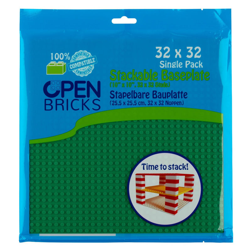 OPEN BRICKS® Bauplatte 32x32 grün/green, Single / Duo Pack - Open Brick Source