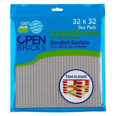 OPEN BRICKS® Bauplatte 32x32 hell grau/light grey, Single/Duo Pack - Open Brick Source