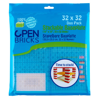 OPEN BRICKS® Bauplatte 32x32 transparent, Single/Duo Pack - Open Brick Source