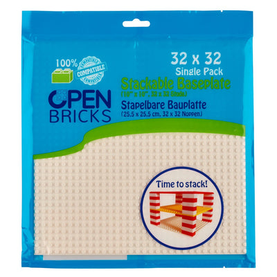 OPEN BRICKS® Bauplatte 32x32 weiß/white, Single / Duo Pack - Open Brick Source