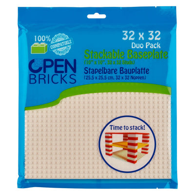 OPEN BRICKS® Bauplatte 32x32 weiß/white, Single / Duo Pack - Open Brick Source