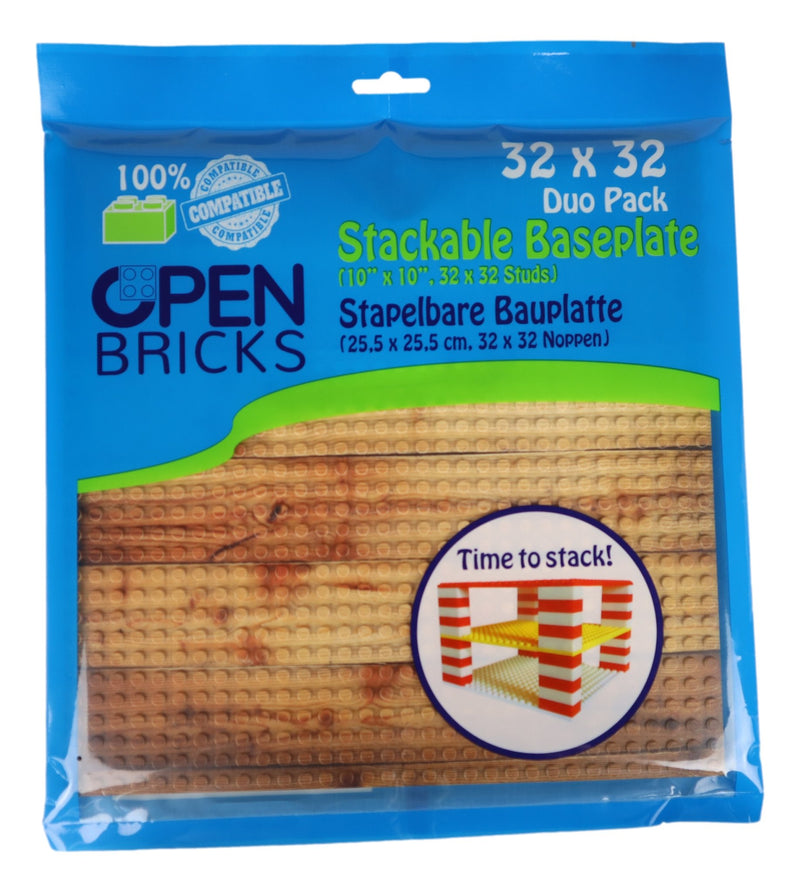 OPEN BRICKS® Bauplatte 32x32 wooden floor [Duo Pack] - Open Brick Source