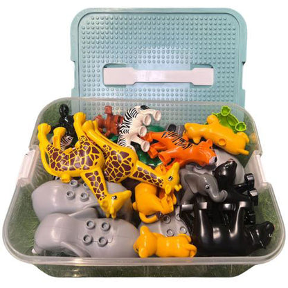 32x Junior Zoo Tierfiguren inkl. Aufbewahrungsbox
