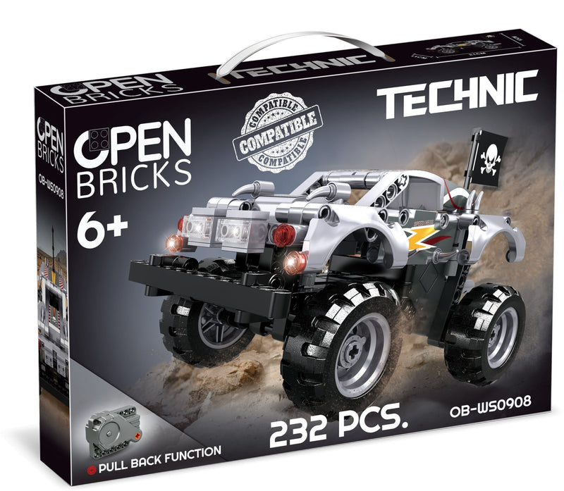 OPEN BRICKS - Monster Truck Silver (Klemmbaustein - Set) - Open Brick Source