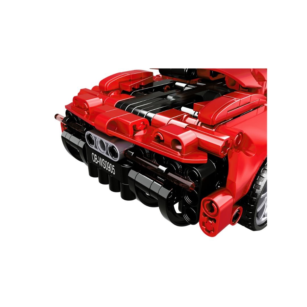 OPEN BRICKS - Sports Car Red (Klemmbaustein - Sportwagen Technic - Set) - Open Brick Source