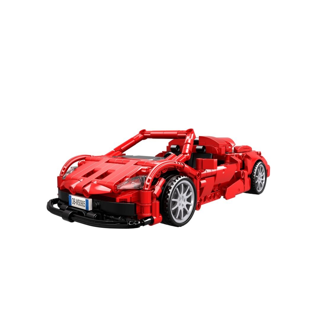 OPEN BRICKS - Sports Car Red (Klemmbaustein-Sportwagen Technic-Set