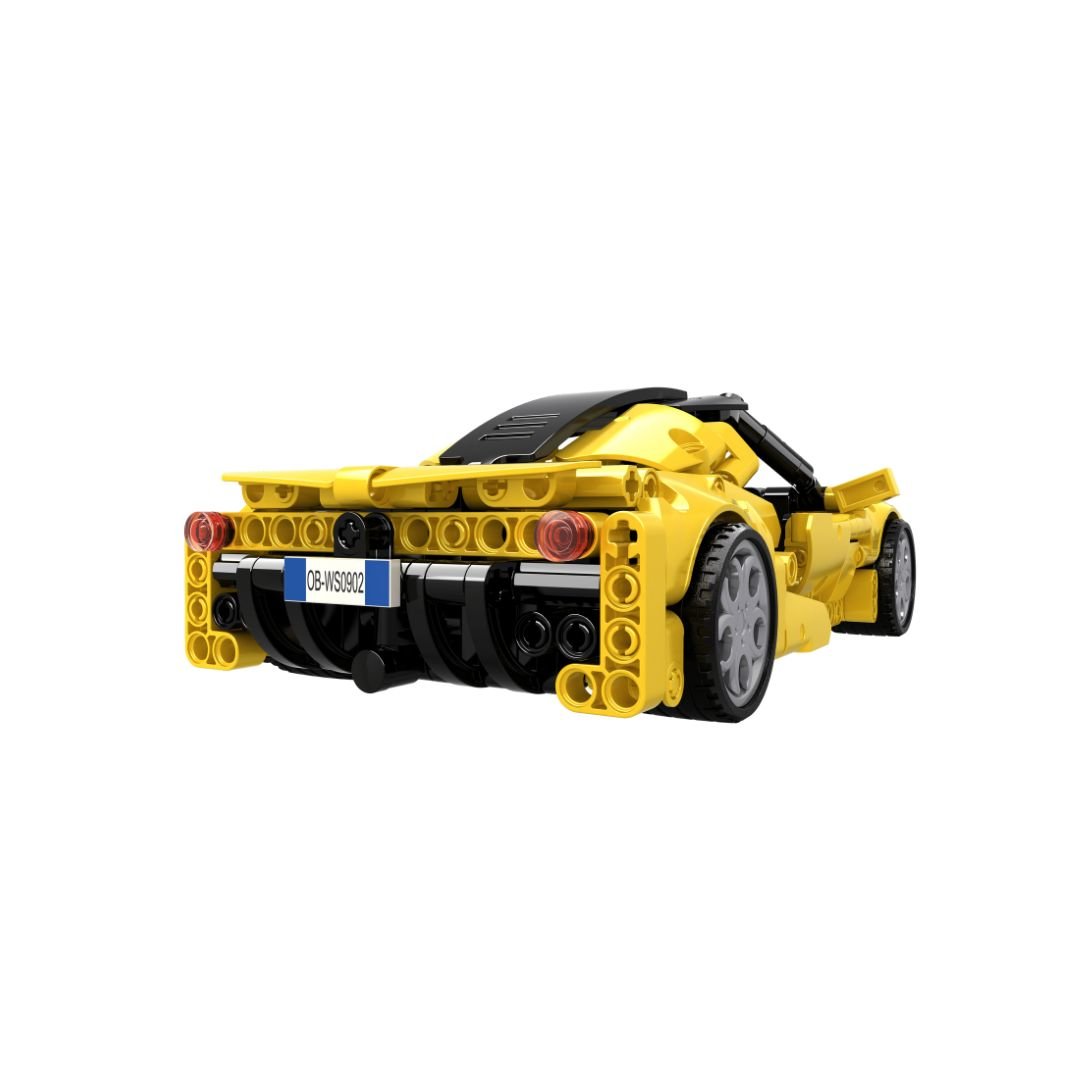 OPEN BRICKS - Sports Car Yellow (Klemmbaustein - Sportwagen Technic - Set) - Open Brick Source