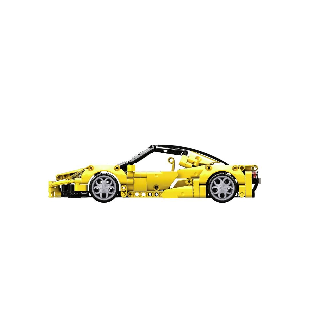 OPEN BRICKS - Sports Car Yellow (Klemmbaustein - Sportwagen Technic - Set) - Open Brick Source