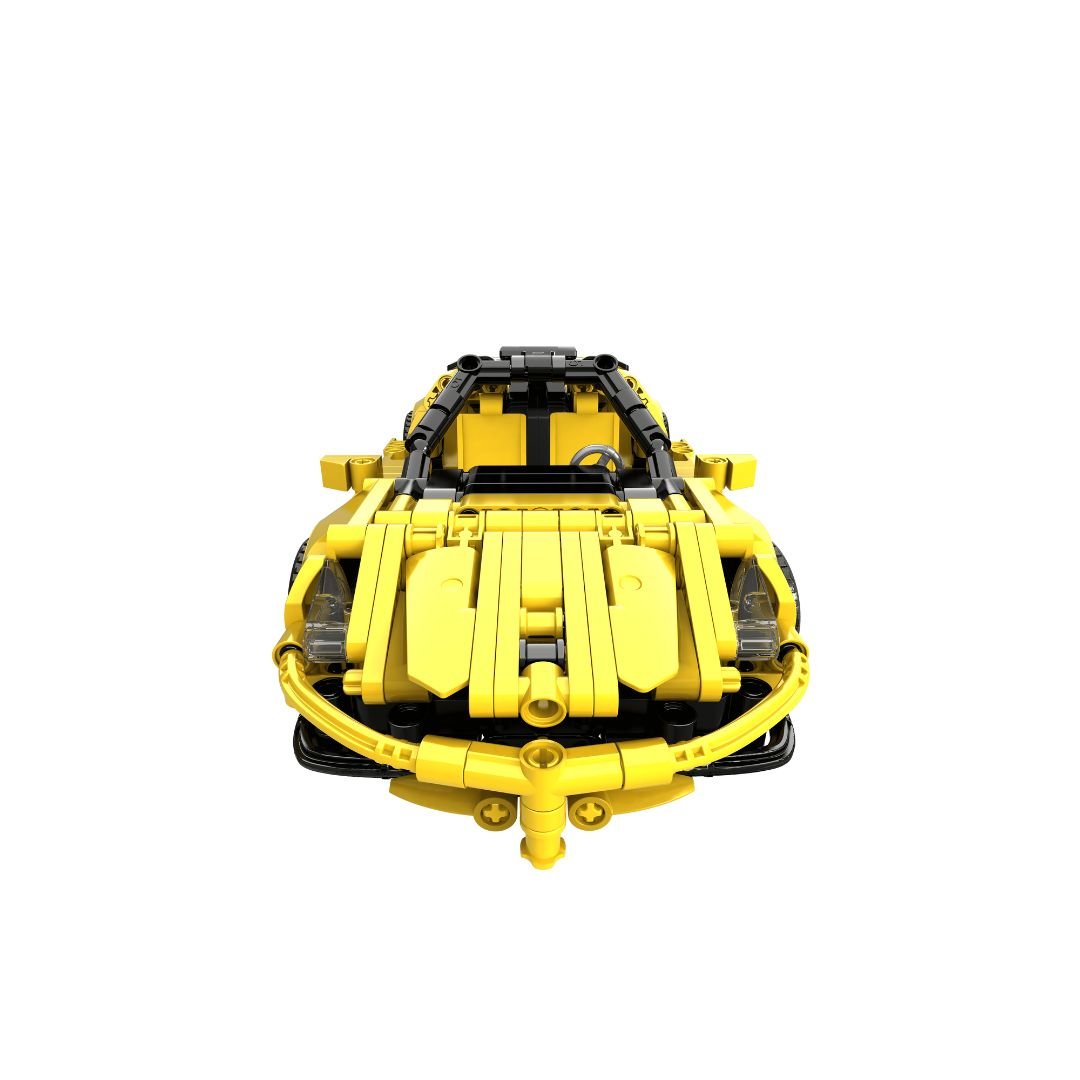 OPEN BRICKS - Sports Car Yellow (Klemmbaustein - Sportwagen Technic - Set) - Open Brick Source