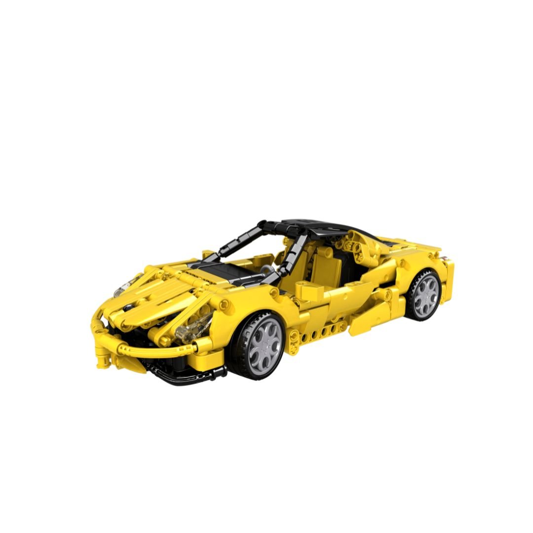 OPEN BRICKS - Sports Car Yellow (Klemmbaustein - Sportwagen Technic - Set) - Open Brick Source
