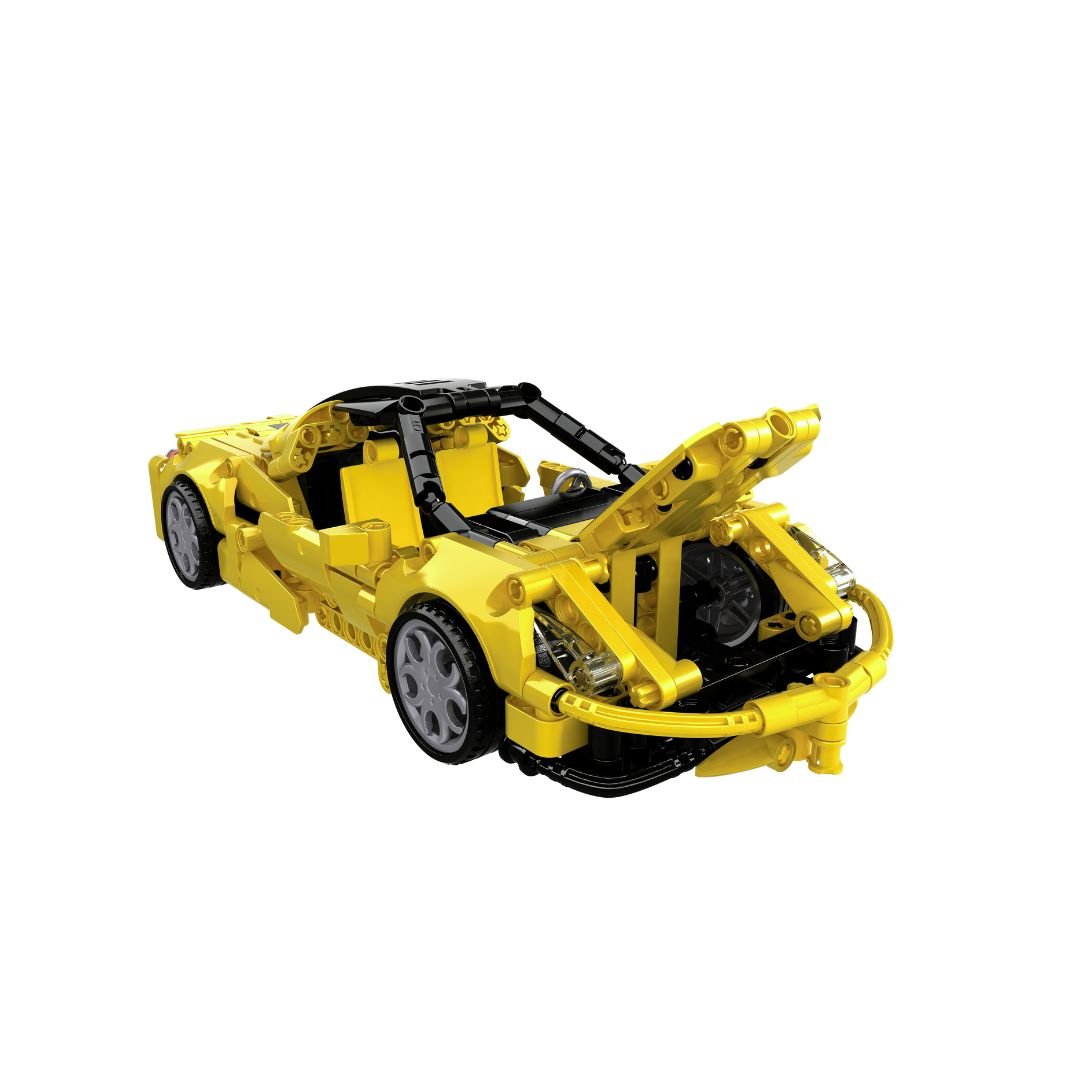 OPEN BRICKS - Sports Car Yellow (Klemmbaustein - Sportwagen Technic - Set) - Open Brick Source