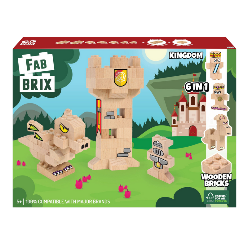 FabBrix - Königreich (kompatibles Holzbaustein-Set)