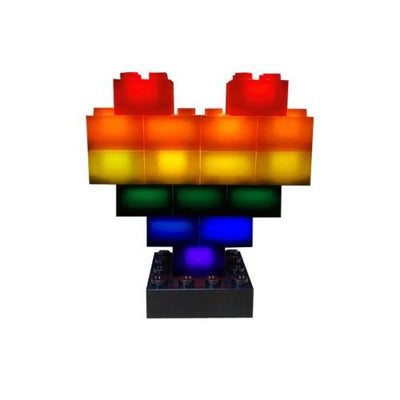 STAX ® Herz - Regenbogen [matt oder transparent] LEGO® kompatibel (mit Akku) - Open Brick Source