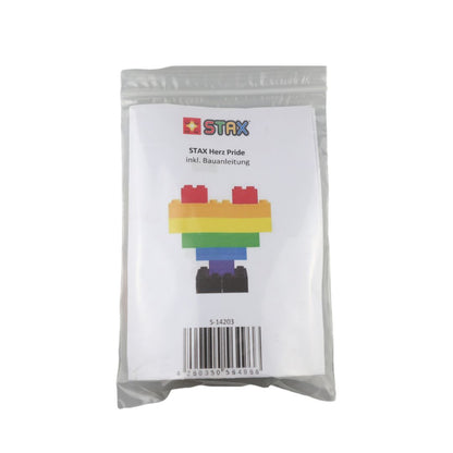 STAX ® Herz - Regenbogen [matt oder transparent] LEGO® kompatibel (mit Akku) - Open Brick Source