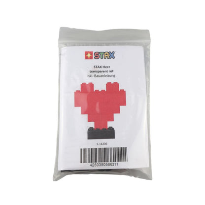 STAX ® Herz - rot transparent LEGO® kompatibel (mit Akku) - Open Brick Source