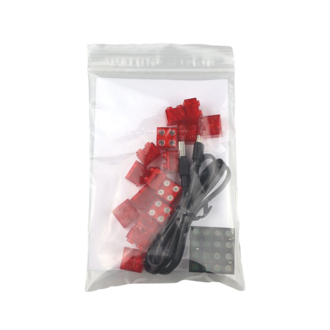 STAX ® Herz - rot transparent LEGO® kompatibel (mit Akku) - Open Brick Source