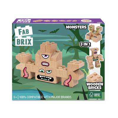 FabBrix - Monster (kompatibles Holzbaustein-Set)