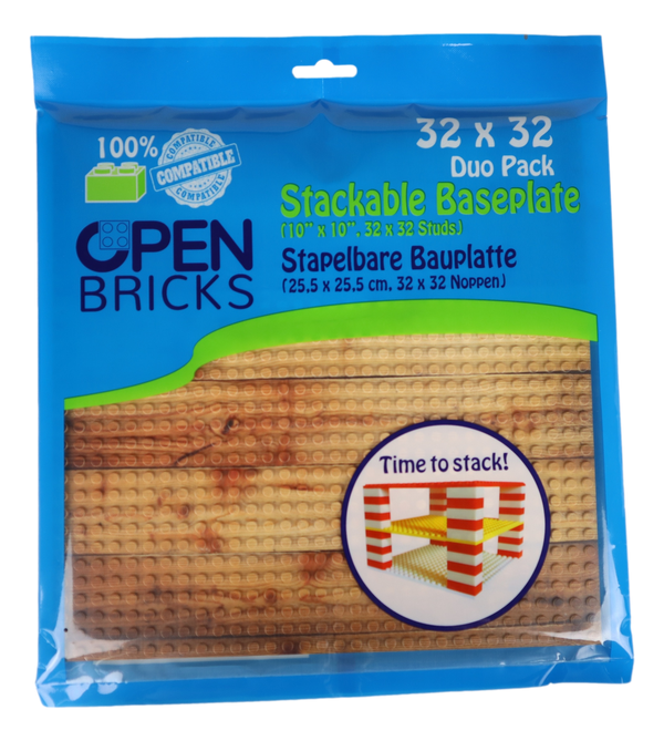 OPEN BRICKS® Bauplatte 32x32 wooden floor [Duo Pack]