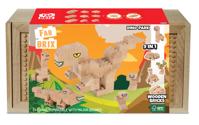 FabBrix - Dino Park (kompatibles Holzbaustein-Set)