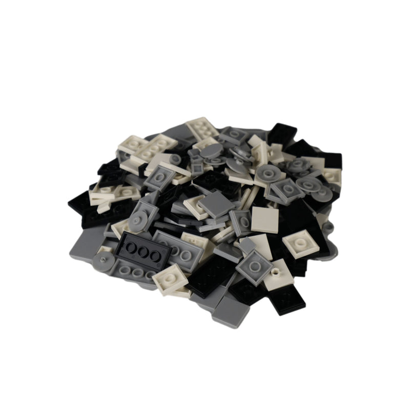 OPEN BRICKS® Fliesen, 500 Stück, grau / schwarz / weiß (Klemmbaustein-Set)
