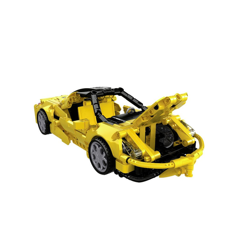 OPEN BRICKS - Sports Car Yellow (Klemmbaustein-Sportwagen Technic-Set)