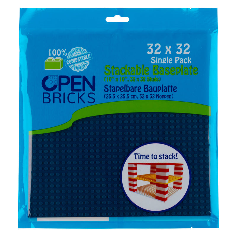 OPEN BRICKS® Bauplatte 32x32 ozean blau/ocean blue, Single / Duo Pack