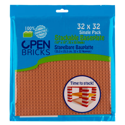 OPEN BRICKS® Bauplatte 32x32 hell braun/light brown, Single Pack