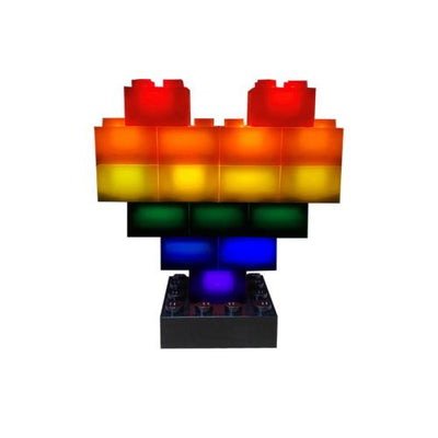 STAX ® Herz - Regenbogen [matt oder transparent] LEGO® kompatibel (mit Akku)