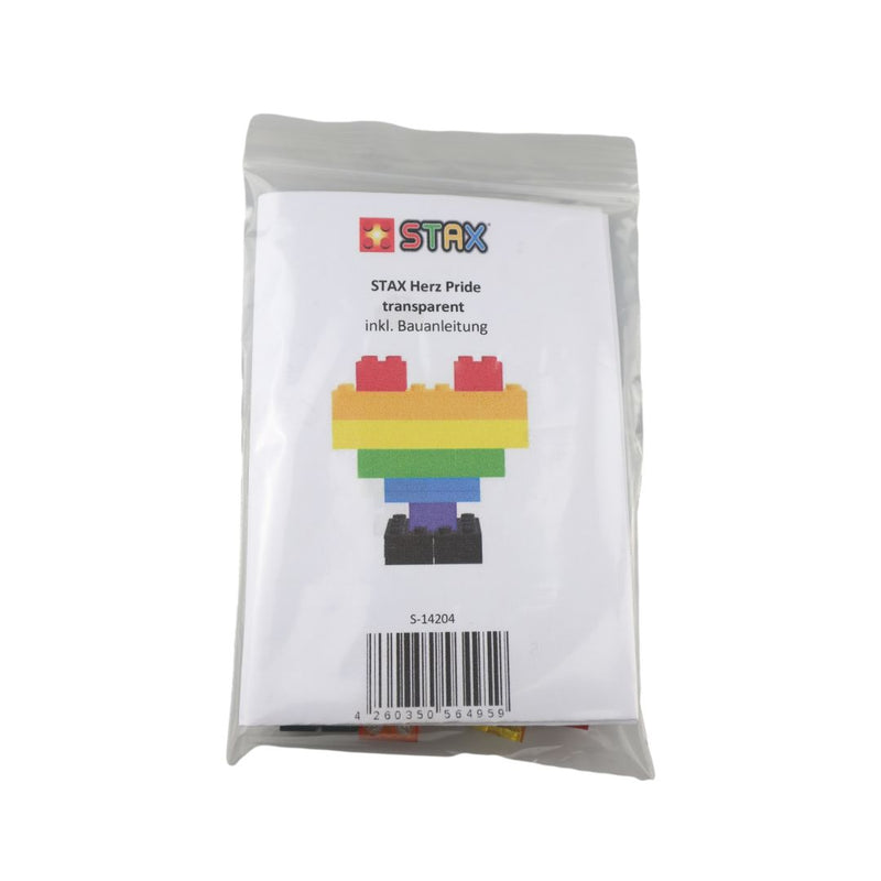 STAX ® Herz - Regenbogen [matt oder transparent] LEGO® kompatibel